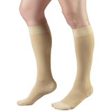 Truform Short Length 20-30 mmHg Compression Stockings for Men and Women, Reduced Length, Closed Toe, Beige, Large