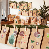 DIY Advent Calendar Kit: Beautiful Craft Advent Calendar 2022 with 24 Paper Bags and Sticker Paper with Designs – Empty Advent Calendar to Fill Yourself – Lovely Christmas Advent Calendar LIVAIA