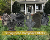 Halloween Tombstone Decorations Gravestone Decor for Graveyard Headstone Yard Signs Outdoor Lawn Yard Garden Decorations Halloween Yard Stakes - 6PCS