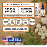 Pure Garlic Extract with Allicin Classic Formula Boost Immune Support Vegan Friendly Natural Supplement, Raw Organic Garlic in Liquid Form, Natural Superfood with Nutrients and Minerals (2 fl oz)