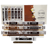 Gourmet Incense Sticks Variety Pack - 120 Insence-Sticks (6 Incents x 20 Insense) - Cinnamon Vanilla Coffee Chocolate - Natural Inscents-Sticks Non Toxic Inciensos + Incense Holder for Fall Christmas