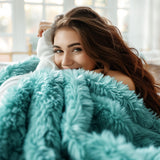 Bedsure Soft Green Throw Blanket for Couch, Fluffy Fuzzy Blankets & Throws for Bed, Sofa, Cozy Plush Sherpa Fleece Faux Fur Blanket, Thick Warm Christmas Blanket Gifts for Women, Men, 50x60