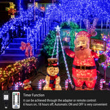 KNONEW 403ft 1000 LED String Lights Outdoor Christmas Lights 8 Modes & Timer Fairy Light Plug in Waterproof LED String Lights for Xmas Yard Tree Wedding Party Holiday Decorations (Blue)