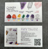 CRYSTALYA Travel Chakra Crystals and Healing Stones in Velvet Gift Pouch + 50pg EBOOK – 7 Chakra Tumbled Gemstones, Amethyst Crystal, Rose Quartz, Quartz Crystal Point, Stone Guide, Made in U.S.A.