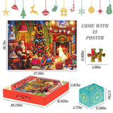 Wowok Advent Calendar 2024 Christmas Jigsaw Puzzles- Christmas by The Fireplace Holiday Puzzles for Adults Kids, 24 Parts 1008 Pieces Jigsaw Puzzles Gift for Countdown to Christmas