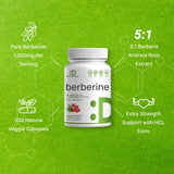 DEAL SUPPLEMENT Berberine Supplement, 1,000mg Per Serving, 300 Veggie Capsules – 97% Pure Berberine HCL – 5:1 Root Extract – Vegetarian Friendly, Non-GMO