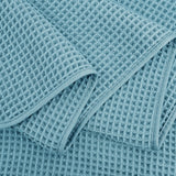 POLYTE Microfiber Oversize Quick Dry Lint Free Bath Towel, 60 x 30 in, 4 Pack (Green, Waffle Weave)