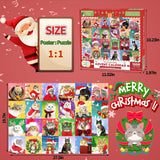 Bestbase Advent Calendar 2024 Christmas Countdown Jigsaw Puzzles - Christmas Cats, 24 Boxes with 1008 Pieces Countdown to Christmas Puzzle, Christmas Decorations Christmas Gifts for Adults Kids