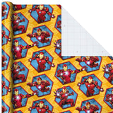 Hallmark Avengers Wrapping Paper with Cut Lines on the Reverse (3-Pack: 60 sq. ft. ttl) with Captain America, Iron Man, Black Widow, Thor and Hulk for Birthdays, Christmas, Father's Day and More