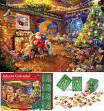 Puzzle Advent Calendar 2024 Christmas Puzzle for Kids Adults - Santa's Workshop 24 Boxes 1008 Pieces Advent Puzzle Countdown to for Boys Girls Christmas Decorations(27.56" x 19.69")