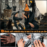 Xgunion Halloween Creepy Cloth 6PCS 30×72inch Black Halloween Cloth Decor Halloween Decoration Spooky Creepy Gauze Cloth for Halloween Party Outdoor Indoor Decorations