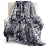 Bedsure Soft Twin Blanket for Bed, Fluffy Fuzzy Blankets Twin Size for Couch, Sofa, Cozy Plush Sherpa Fleece Faux Fur Blanket, Thick Warm Christmas Blanket Gifts for Women, Men, 60x80, Tie Dye Grey