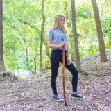 RMS Natural Wood Walking Stick - 48 Inch Handcrafted Wooden Hiking Stick - Assisting Men or Women with Disability or Limited Mobility (Rain Drop Handle, 48 Inch)