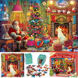 Wowok Advent Calendar 2024 Christmas Jigsaw Puzzles- Christmas by The Fireplace Holiday Puzzles for Adults Kids, 24 Parts 1008 Pieces Jigsaw Puzzles Gift for Countdown to Christmas