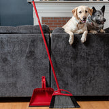 O-Cedar Pet Pro Broom with Step-On Dustpan | Remove 99% with One Sweep | DustPan Removes 3 Times More Pet Hair | Quiet Cleaning Tool for Cat and Dog Owners