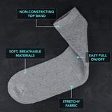 Diabetic Socks for Men and Women Loose Fit Non-Binding Cotton Crew Socks 6 Pairs