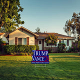 Trump JD Vance 2024 Yard Sign With H Stake For President Donald Trump Republican Conservative Blue Diecut