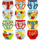 Sesame Street Boys' 12PK Briefs in Advent Box, Elmo, Big Bird & Cookie Monster Make Potty Training Fun with Stickers & Chart, 12-Pack, 4T