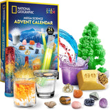 NATIONAL GEOGRAPHIC Science Advent Calendar 2024 – Jumbo Kids Advent Calendar with 24 Science Experiments, Rocks, Fossils, Plus Storage Bag, Christmas Countdown Calendar, Mini Gemstone Dig Kit