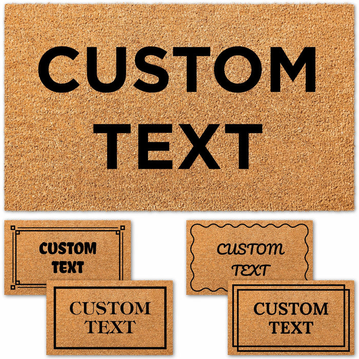 Personalized Door Mat, Custom Door Mat with Text, Custom Welcome Doormat, Coir Entryway Decor, Indoor Outdoor, Housewarming Christmas Gift, Slip Resistant Backing