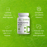 Hyaluronic Acid Supplements 1,500*mg – 240* Capsules, with MSM & Vitamin C – Pure 95% | Non-GMO + Plant Based HA – Supports Healthy Joints, Bones, Connective Tissue, & Skin Hydration