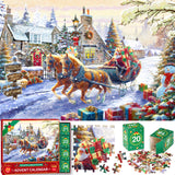 Advent Calendar 2024 Christmas Puzzle for Adults Kids 1008 Pieces - Santa's Gifts, 24 Days Christmas Countdown Calendar Jigsaw Puzzles, Advent Calendar Puzzle XMAS Gift Idea for Teen Boys Girls