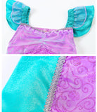 Esvaiy Mermaid Costume for Girls Halloween Birthday Princess Toddler Kids Costumes Mermaid Dress (Purple-green, 4Y)