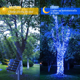 JMEXSUSS 2 Pack Blue Solar Christmas Lights, Total 400 LED 151FT Solar String Lights Outdoor Waterproof, 8 Modes Blue Christmas Lights for Outside Garden Party Patio Christmas Tree Decorations