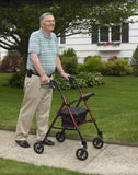 Drive Medical RTL10261RD Foldable Rollator Walker with Seat - Adjustable Handles and Seat, Red