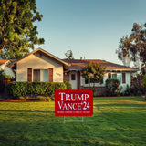 Trump JD Vance 2024 Yard Sign With H Stake Double Sided For President Donald Trump Republican Conservative Red