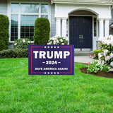 Donald Trump 2024 yard sign Save America Again sign with Metal Stake,18"x14"Double Sided Fade Resistant, USA style sign