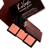 K VOSS Blushing Beauty Luminous Blush Palette 12g Full Size 3 Colors