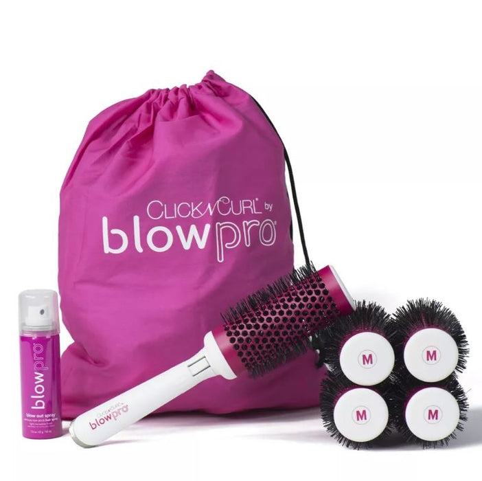 Blowpro CLICK n CURL Blowout Brush Set 8pc. Heat Activated MEDIUM NIB