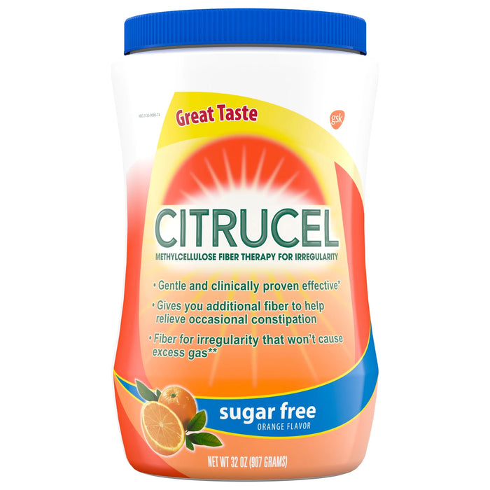 CITRUCEL Sugar Free Fiber Powder for Occasional Constipation Relief, Orange Flavor - 32 Ounces