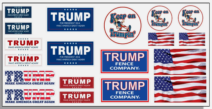 Trump Hard Hat Sticker Pack Set USA American Flag POTUS 19 mini decal helmet