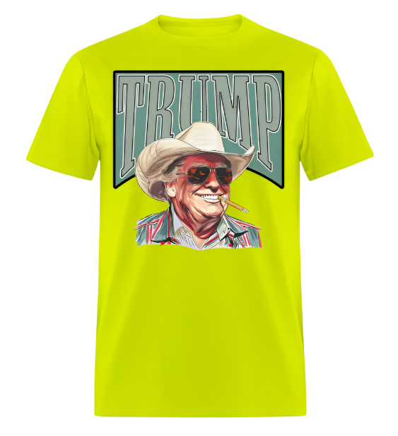Cowboy Trump 2024 Shirt, Make America Great Again Tee, Funny Donald Trump Shirt, safety green (S)