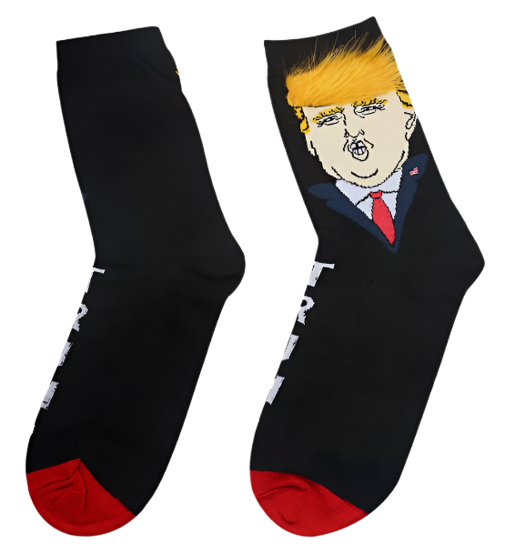 2 Pairs Donald Trump President 3D Fake Hair Socks Republican 2024 Novelty Gifts