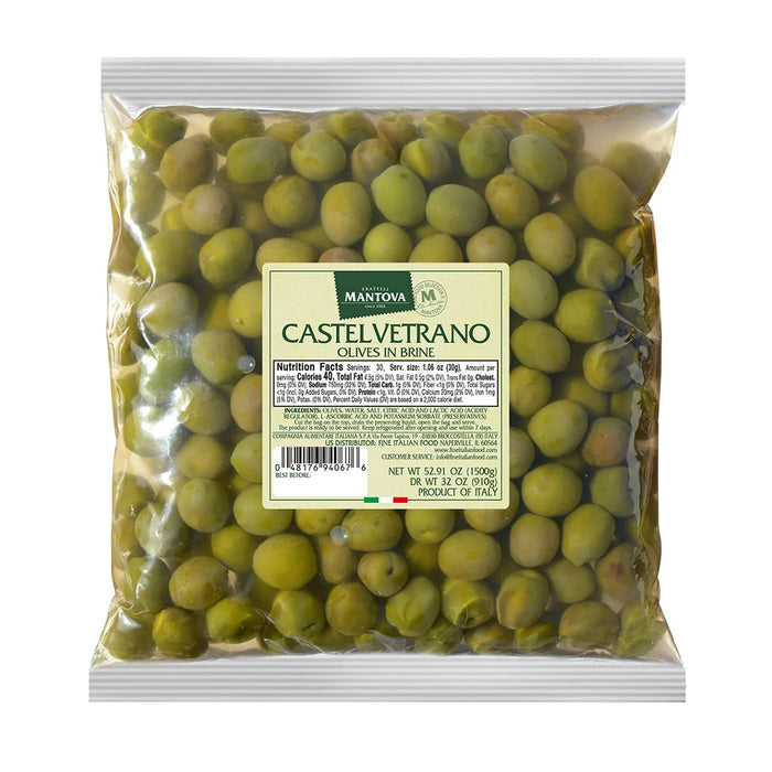Fratelli Mantova Since 1905 Mantova Italian Castelvetrano Olives (Pack Of 1 3.3 Lb) Great Taste, 52.91 Ounce
