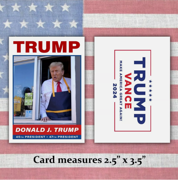 Donald Trump President McDonald's Drive-Thru 2024 Election Custom Trading Card