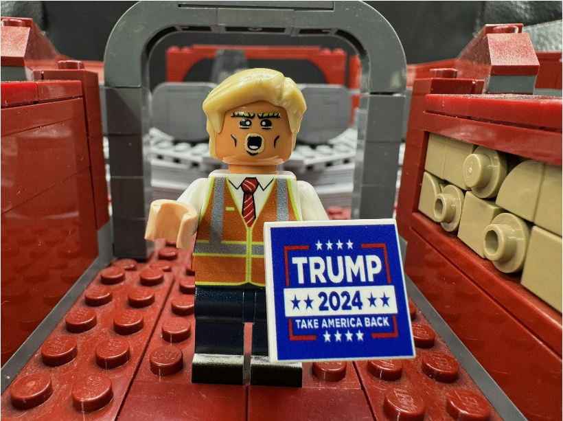 Lego Donald J Trump Minifigure “Garbage Man”