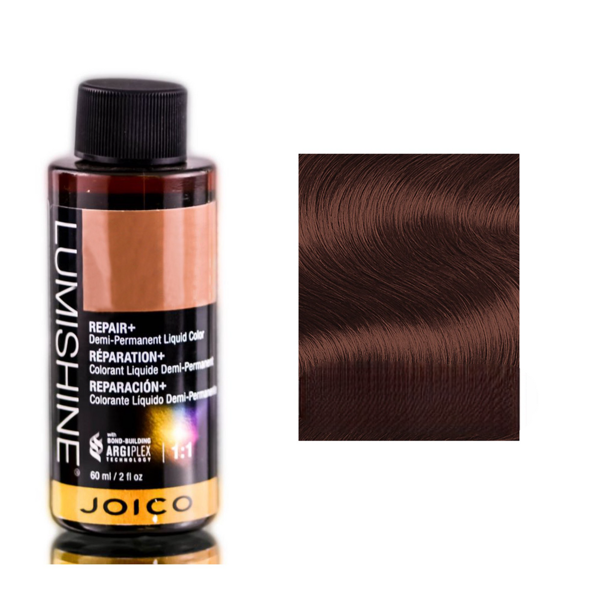 JOICO Lumishine Demi Permanent Repair + Liquid Hair Color 2oz (4NC (4.