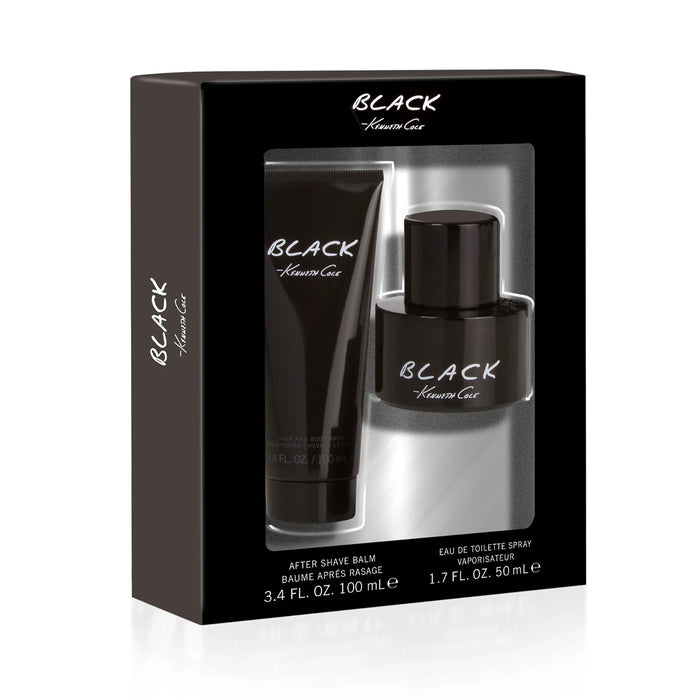 KENNETH COLE Black EDT 1.7oz 2pc Set After Shave Balm 3.4oz