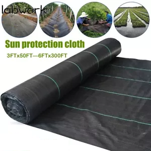 Heavy Duty Weed Barrier Fabric Woven Earthmat Ground Cover 3.2 Ounce Landscape - Size: 6FT x 200FT