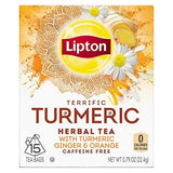 LIPTON Herbal Tea Bags, Terrific Turmeric, 15 Count, Pack of 4