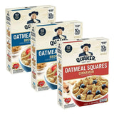 QUAKER Oatmeal Squares Breakfast Cereal, Brown Sugar & Cinnamon Variety Pack, 14.5 Oz Bags, Pack of 3