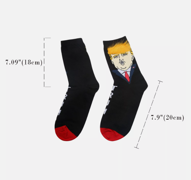 2 Pairs Donald Trump President 3D Fake Hair Socks Republican 2024 Novelty Gifts