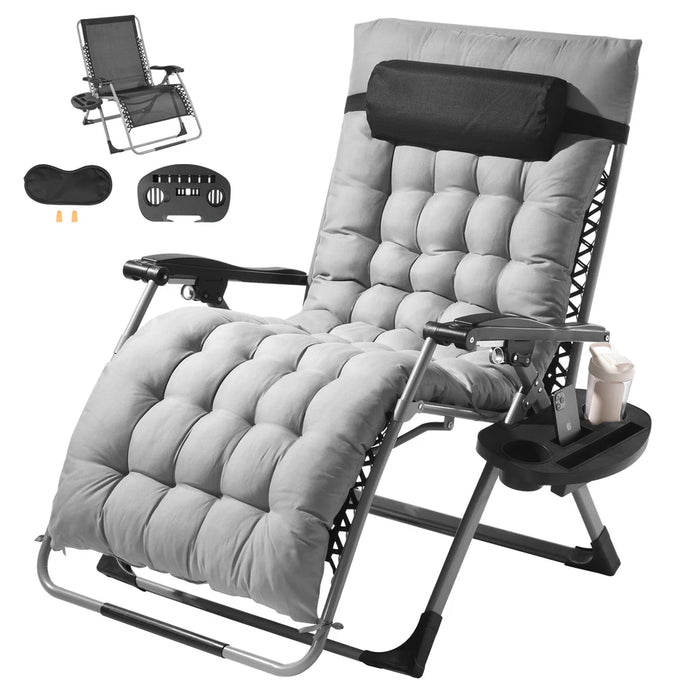 SucceBuy Zero Gravity Chair Zero Gravity Recliner Lounge Chair Adjustable Anti Gravity Chair with Cushion Footrest and C