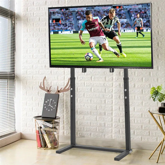 TV Floor Stand Tall TV Stand Height Adjustable TV Mount Free Standing TV Bracket for 32”-65” Flat Panel LED LCD Screens