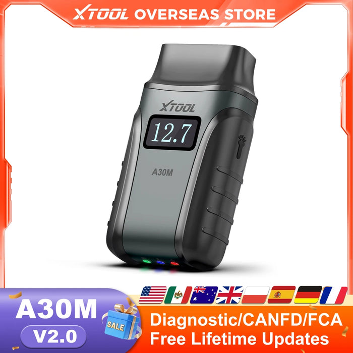 XTOOL Anyscan A30M OBD2 Scanner Active Test Car Diagnostic Tool 23+ Reaet Code Reader with FCA Auto VIN Lifetime Free Up