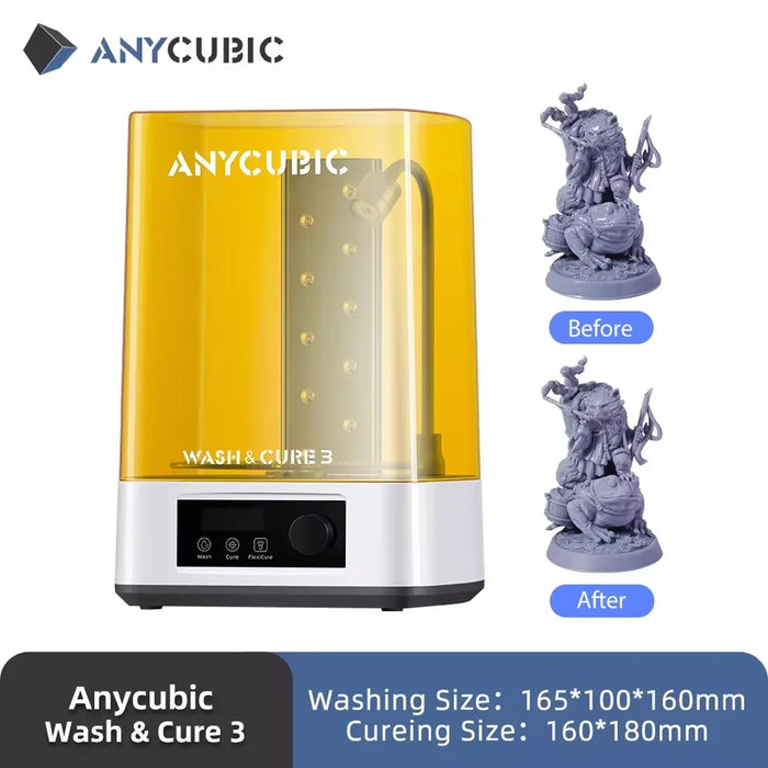 ANYCUBIC Wash & Cure 3 AE Version For Mars Photon Mono 4 LCD SLA DLP 3D Printer Models Curing Resin Cleaning Machine 2 i